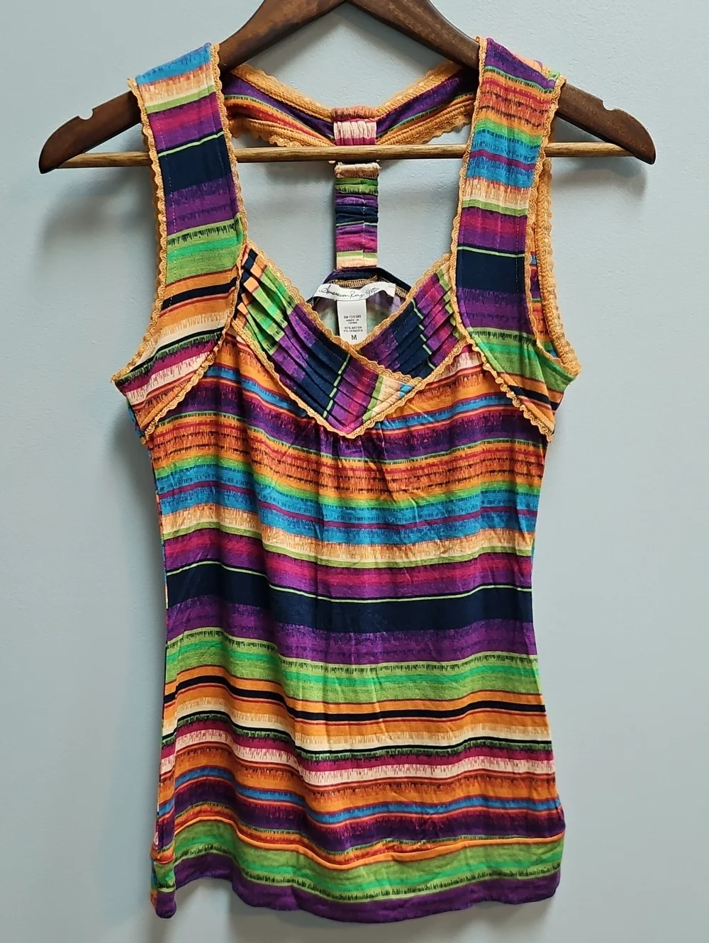 American Rag Colorful Striped Racerback Tank Top Medium - Picture 10 of 10